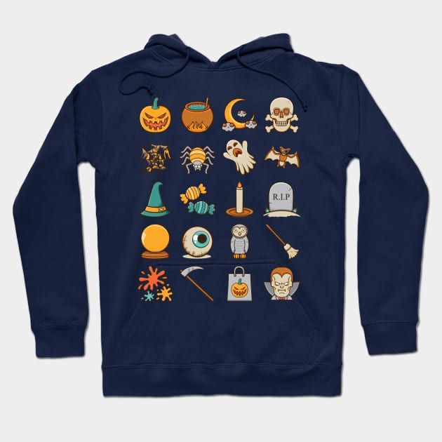 Halloween Icons Hoodie by ginanperdana